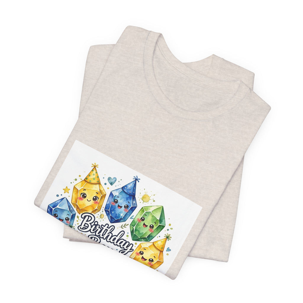 Birthday Boy Crystal Party T-Shirt | Sandy Neutrals & Oranges