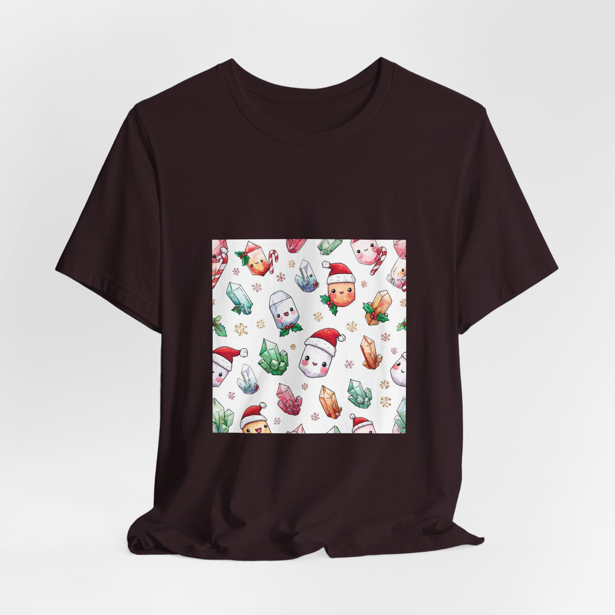 Pastel Christmas Crystal Friends T-Shirt | Dark Neutrals & Reds