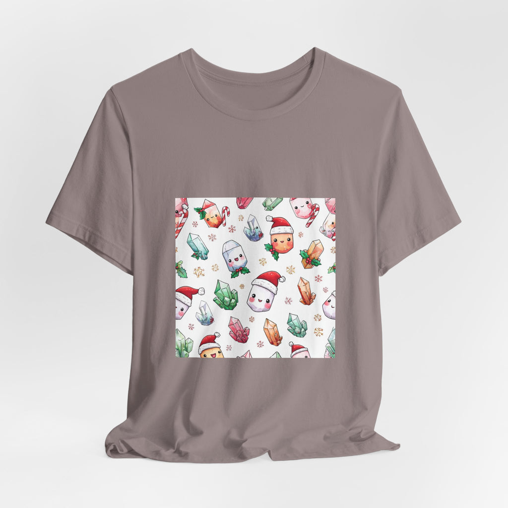 Pastel Christmas Crystal Friends T-Shirt | Sandy Neutrals & Oranges
