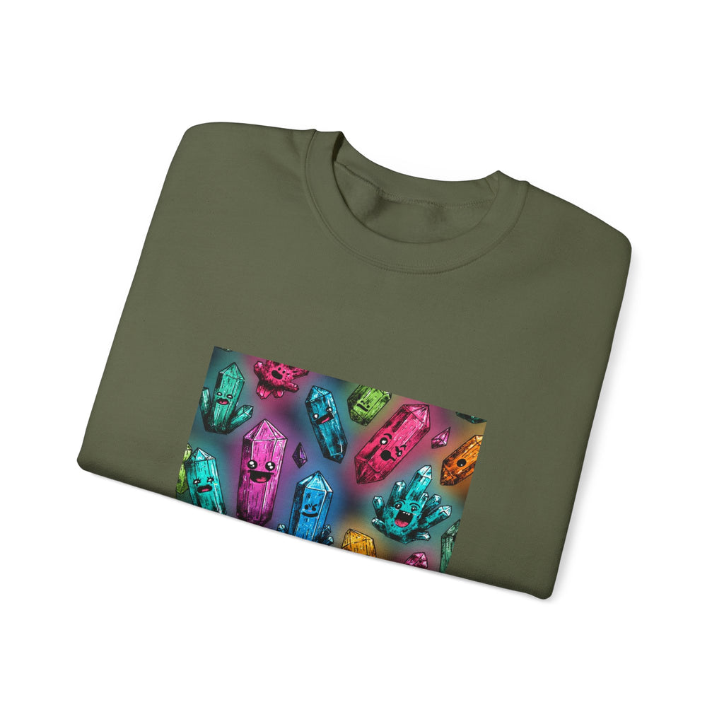 Colorful Crystal Characters Crewneck | Earth Tones & Brights