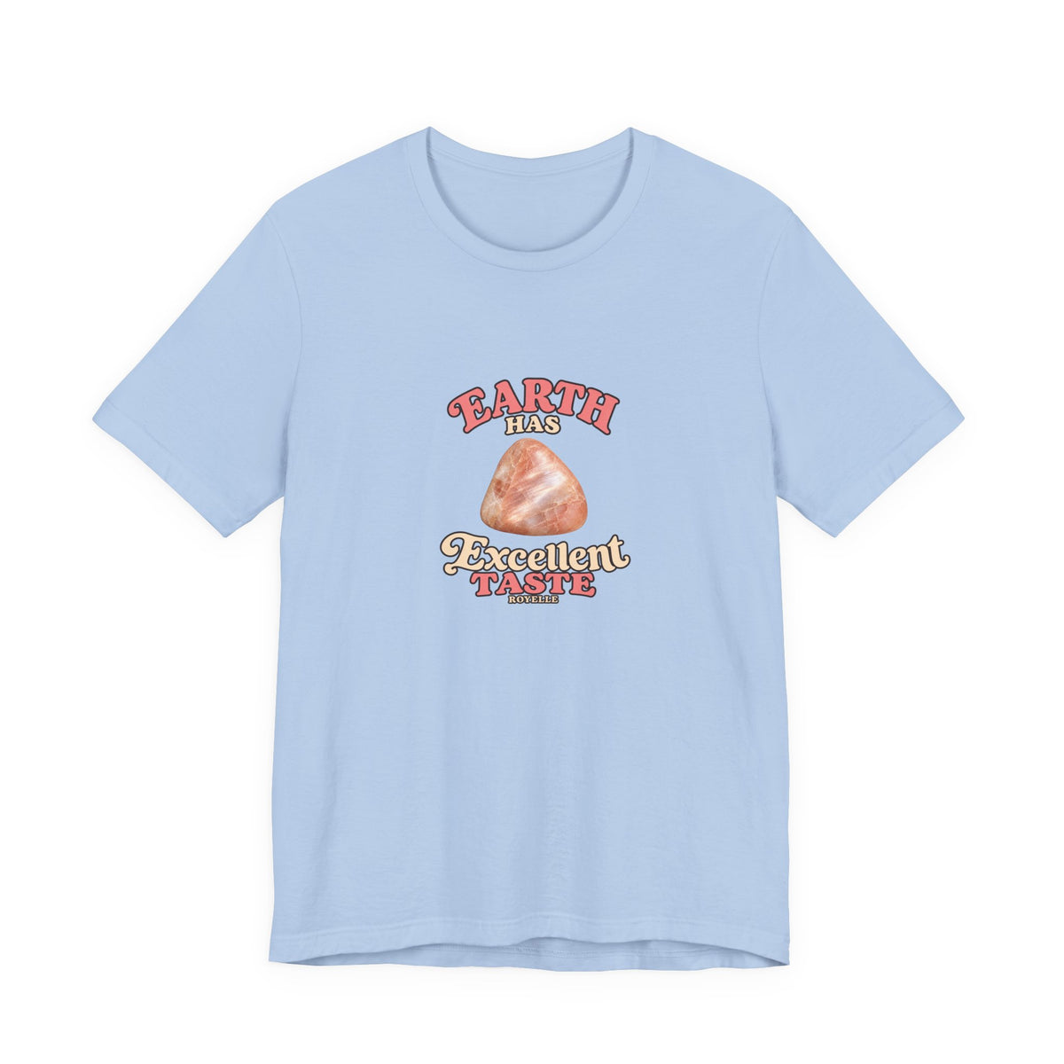 Earth Has Excellent Taste — Peach Moonstone Tee | Soft Blues