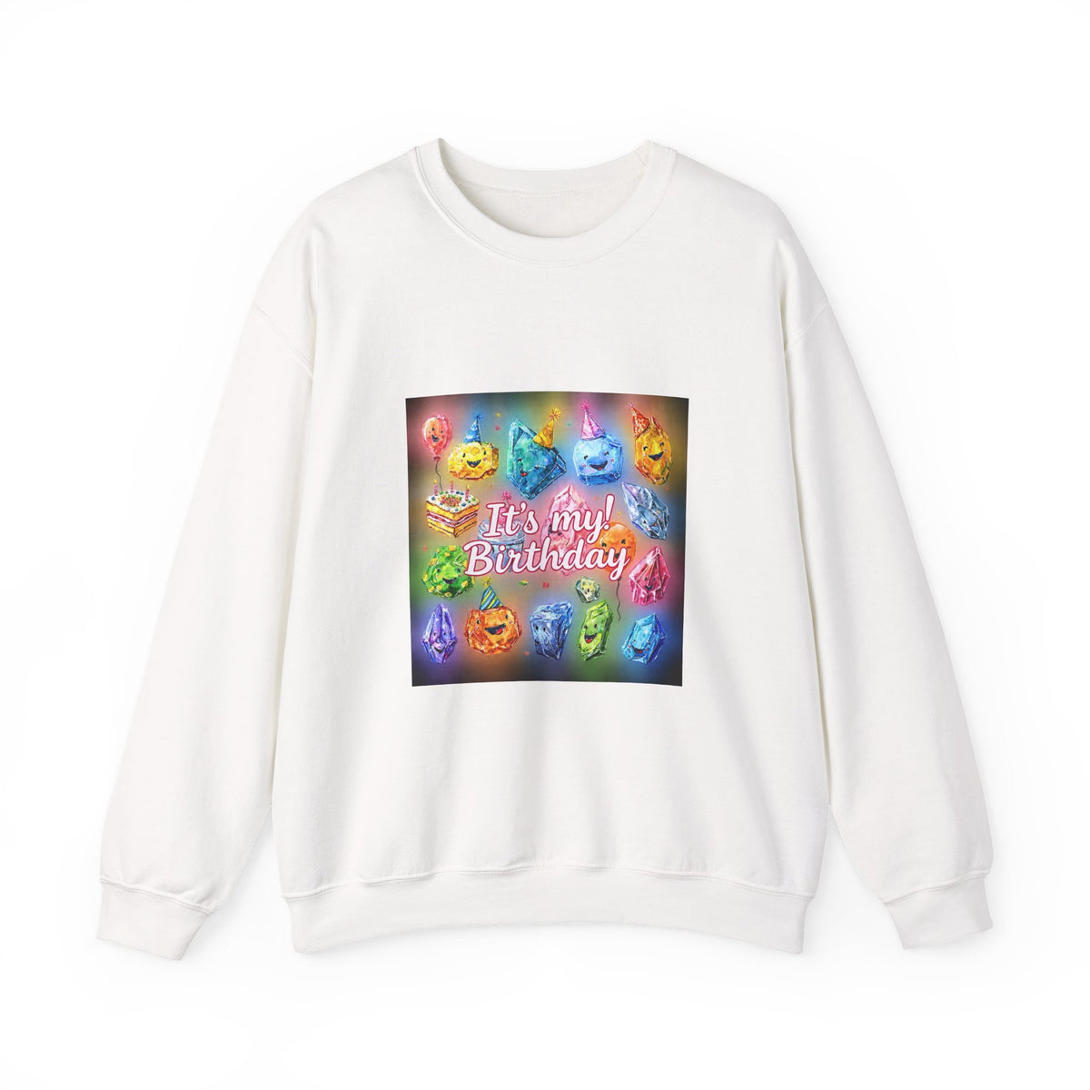 It's My Birthday Crystal Party Crewneck | Neutrals & Reds