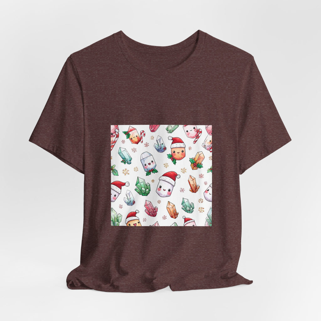 Pastel Christmas Crystal Friends T-Shirt | Earthy Reds & Browns