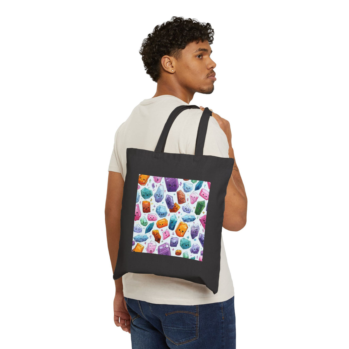 Pastel Crystal Friends Canvas Tote