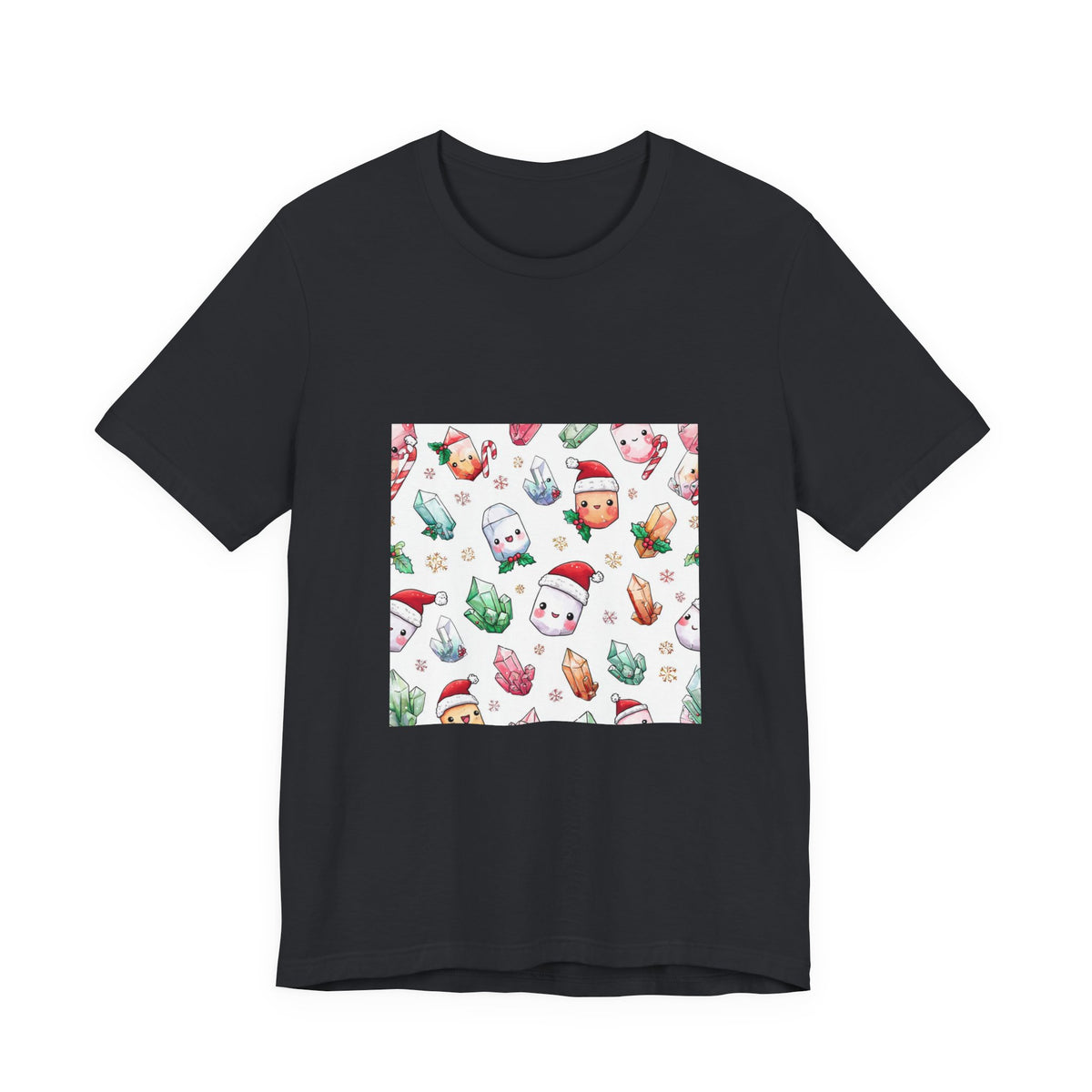 Pastel Christmas Crystal Friends T-Shirt | Dark Neutrals & Reds