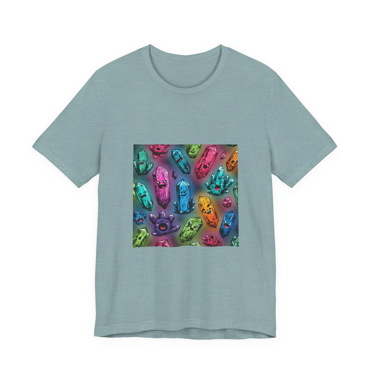 Colorful Crystal Characters T-Shirt | Soft Blues