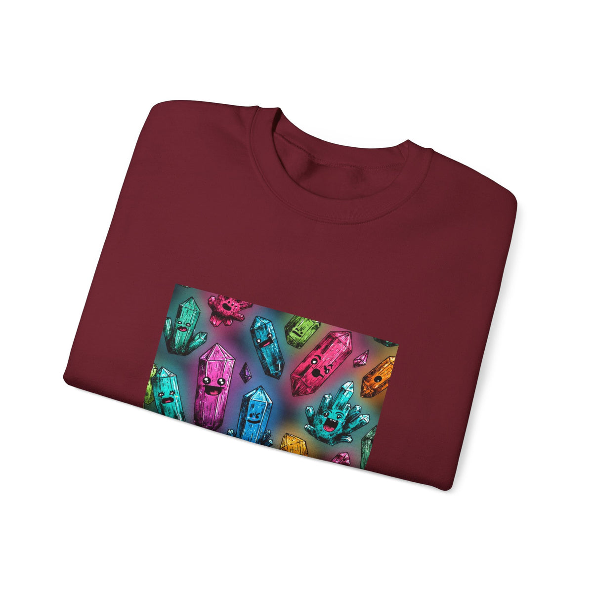 Colorful Crystal Characters Crewneck | Earth Tones & Brights