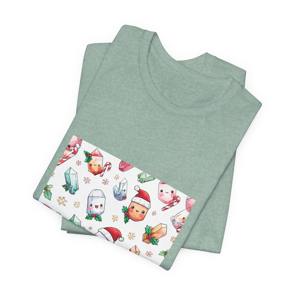 Pastel Christmas Crystal Friends T-Shirt | Soft Blues