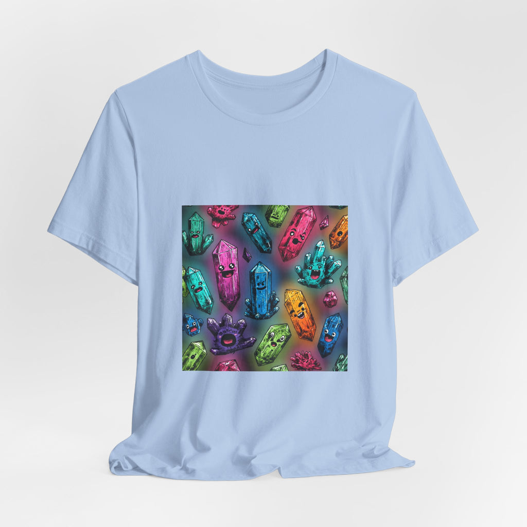 Colorful Crystal Characters T-Shirt | Soft Blues