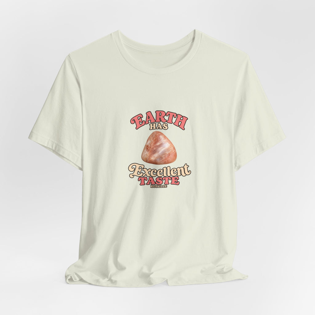 Earth Has Excellent Taste — Peach Moonstone Tee | Golds, Mints & Teal