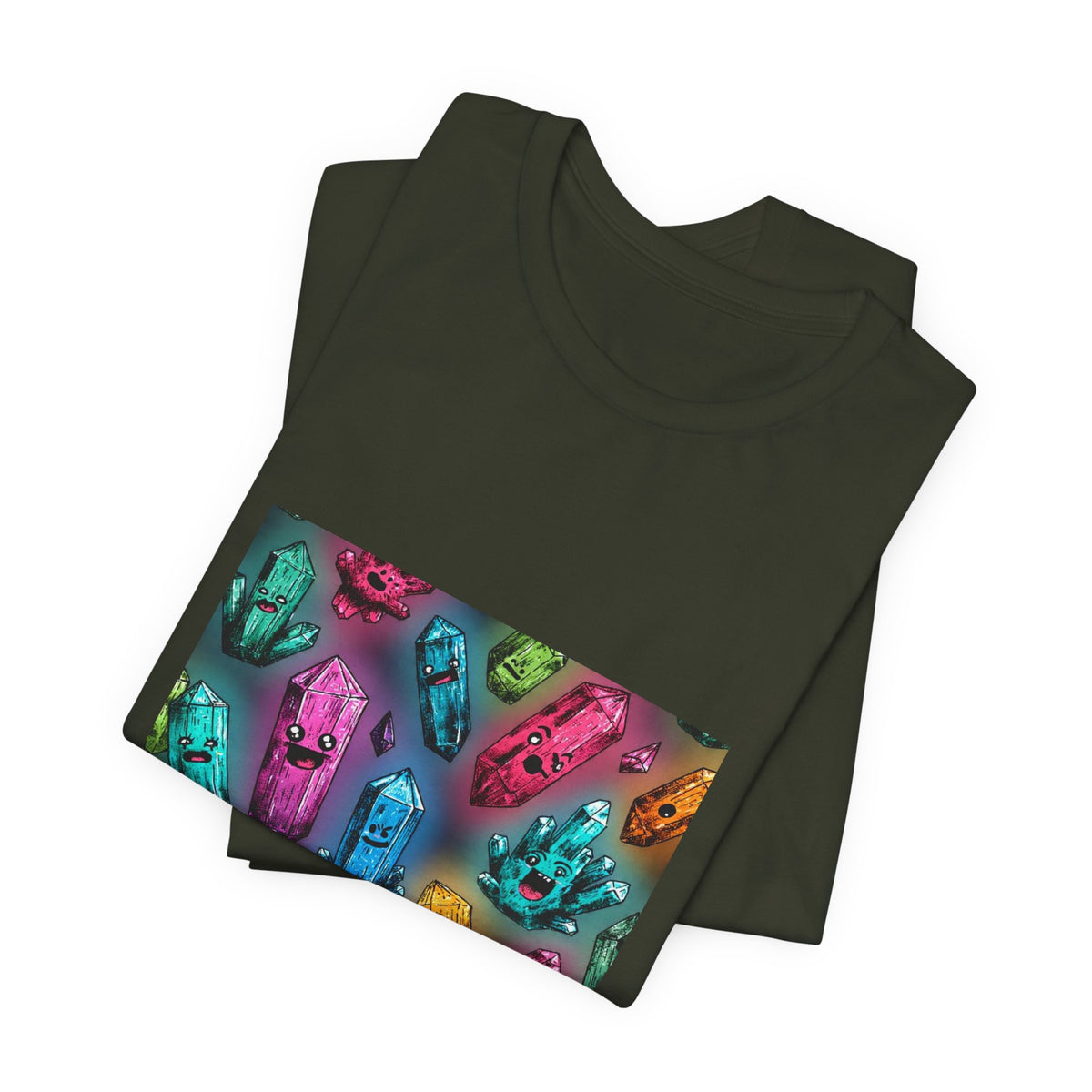 Colorful Crystal Characters T-Shirt | Greens