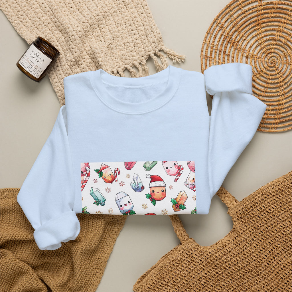 Pastel Christmas Crystal Friends Crewneck | Blues, Purples & Pinks