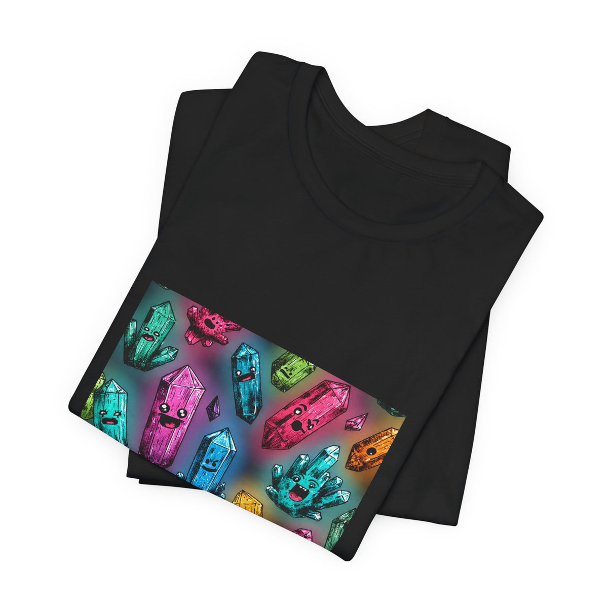 Colorful Crystal Characters T-Shirt | Dark Neutrals & Reds