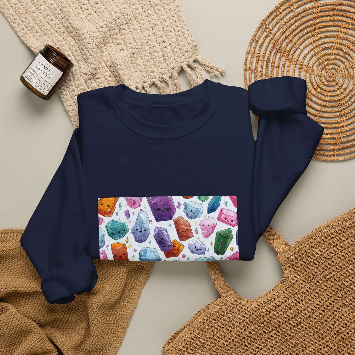 Pastel Crystal Friends Crewneck | Blues, Purples & Pinks