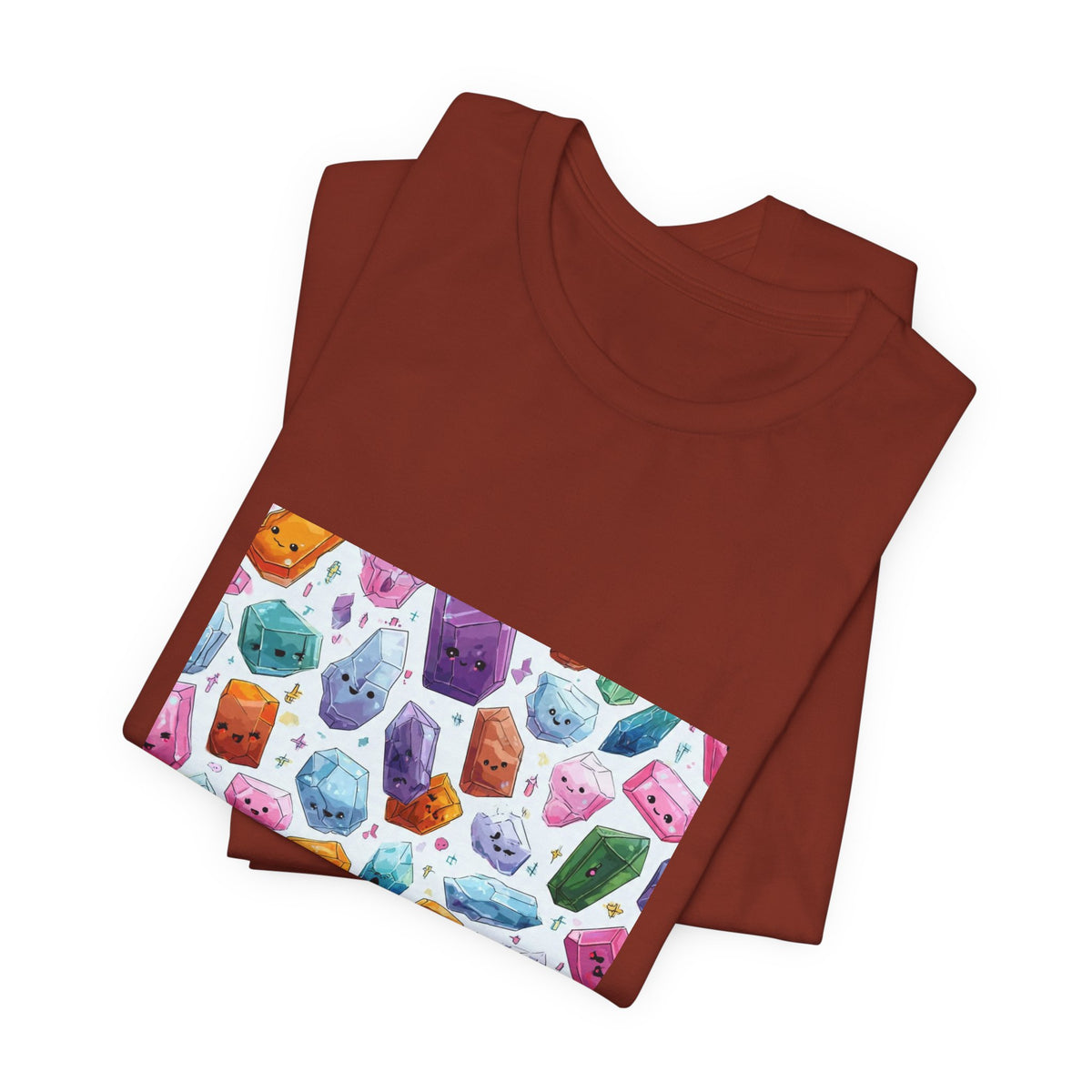 Pastel Crystal Friends T-Shirt | Earthy Reds & Browns