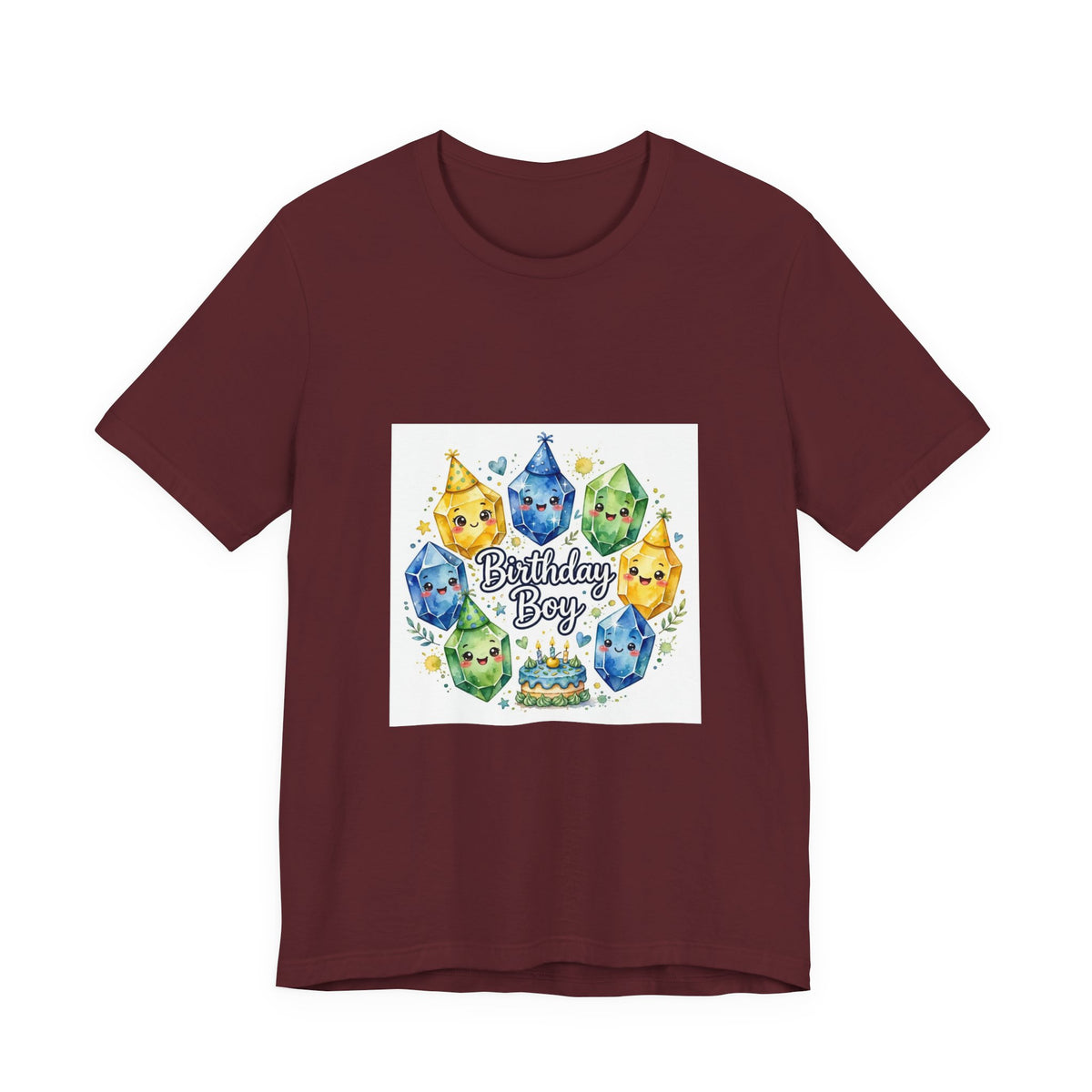 Birthday Boy Crystal Party T-Shirt | Earthy Reds & Browns