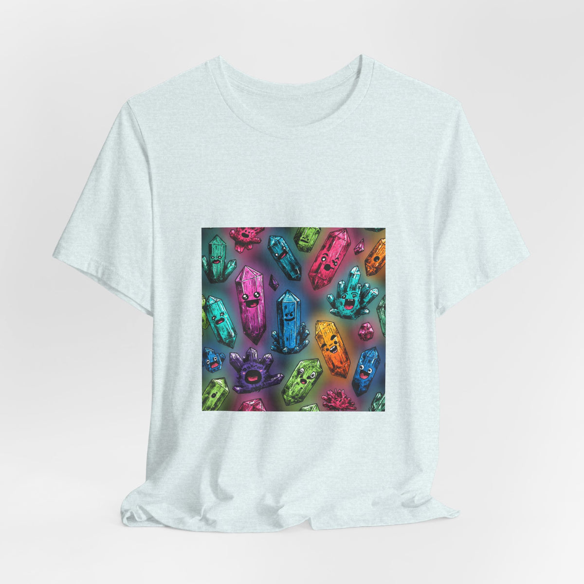 Colorful Crystal Characters T-Shirt | Soft Blues