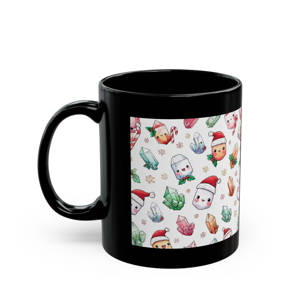 Pastel Christmas Crystal Friends Black Mug