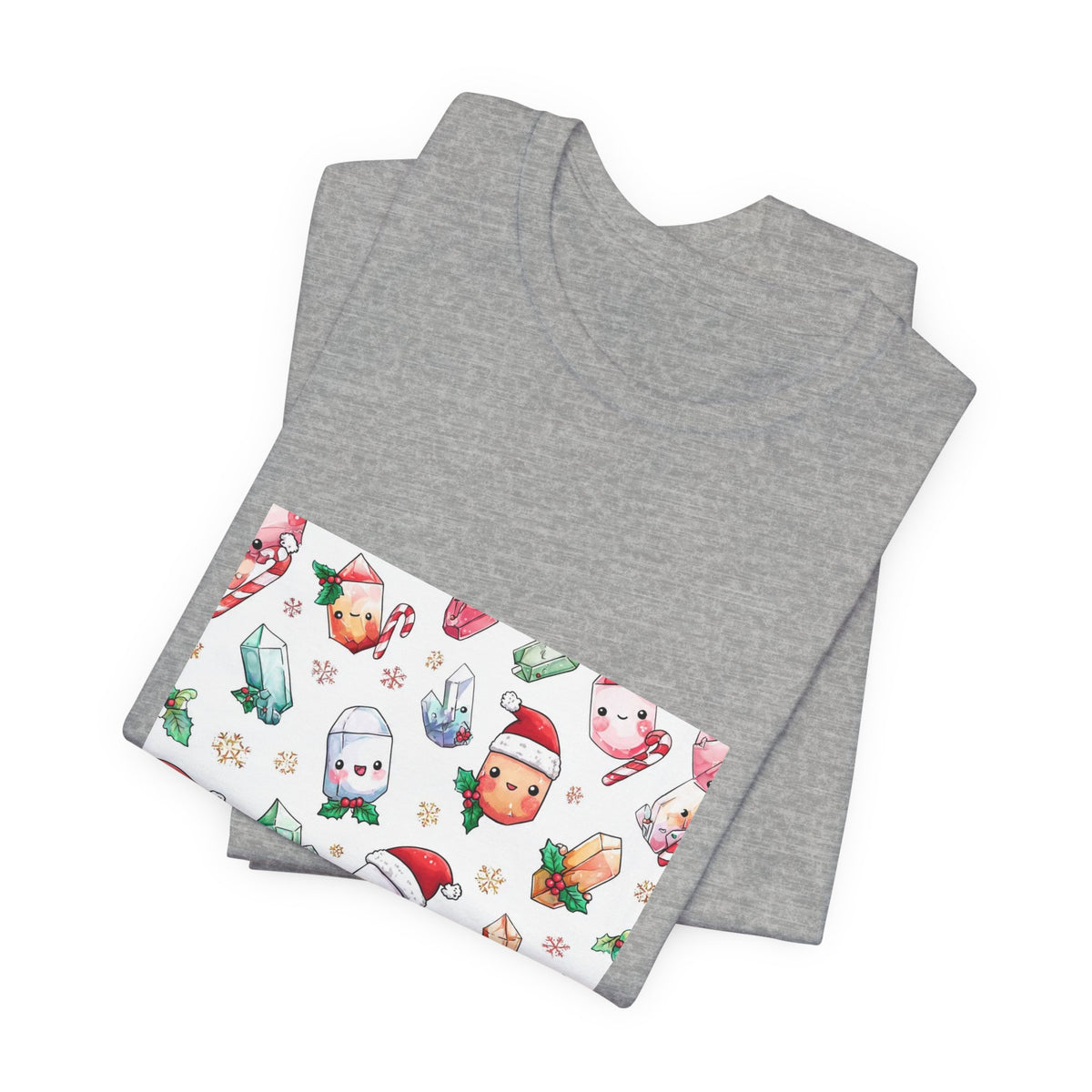 Pastel Christmas Crystal Friends T-Shirt | Light Neutrals