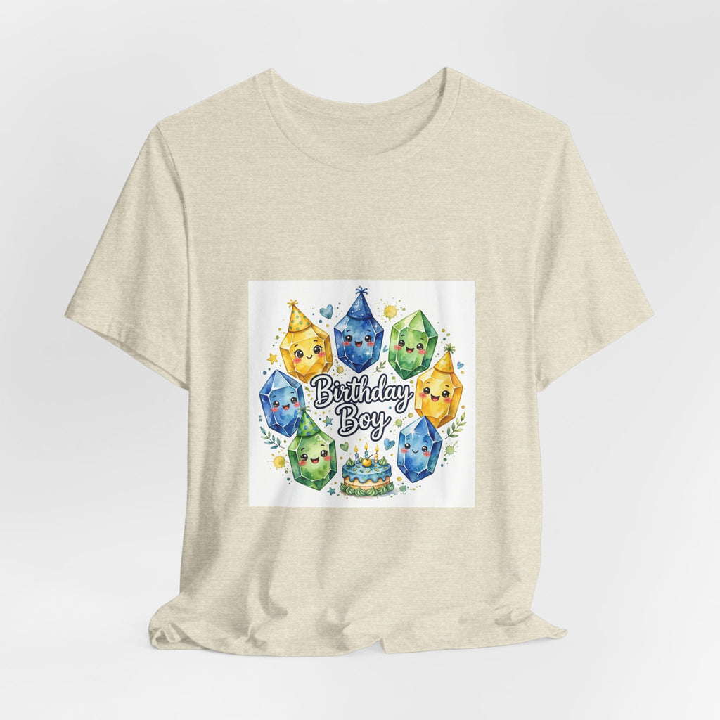 Birthday Boy Crystal Party T-Shirt | Sandy Neutrals & Oranges