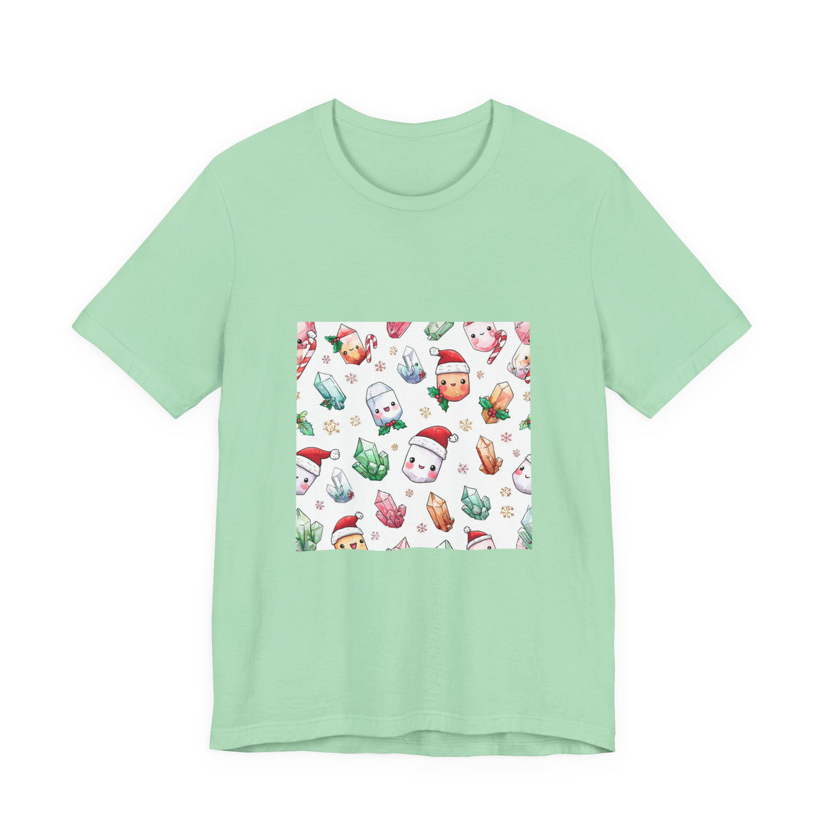 Pastel Christmas Crystal Friends T-Shirt | Golds, Mints & Teal