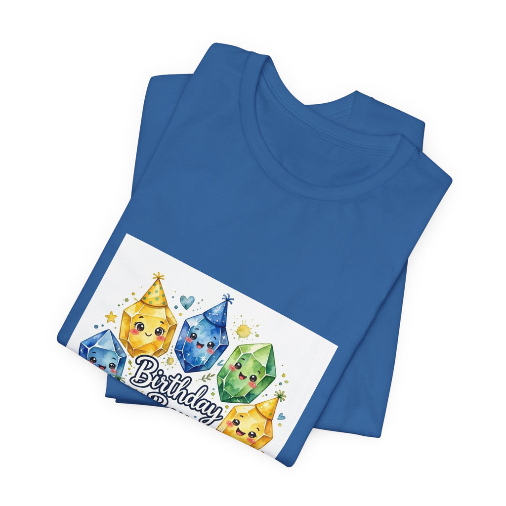 Birthday Boy Crystal Party T-Shirt | Soft Blues