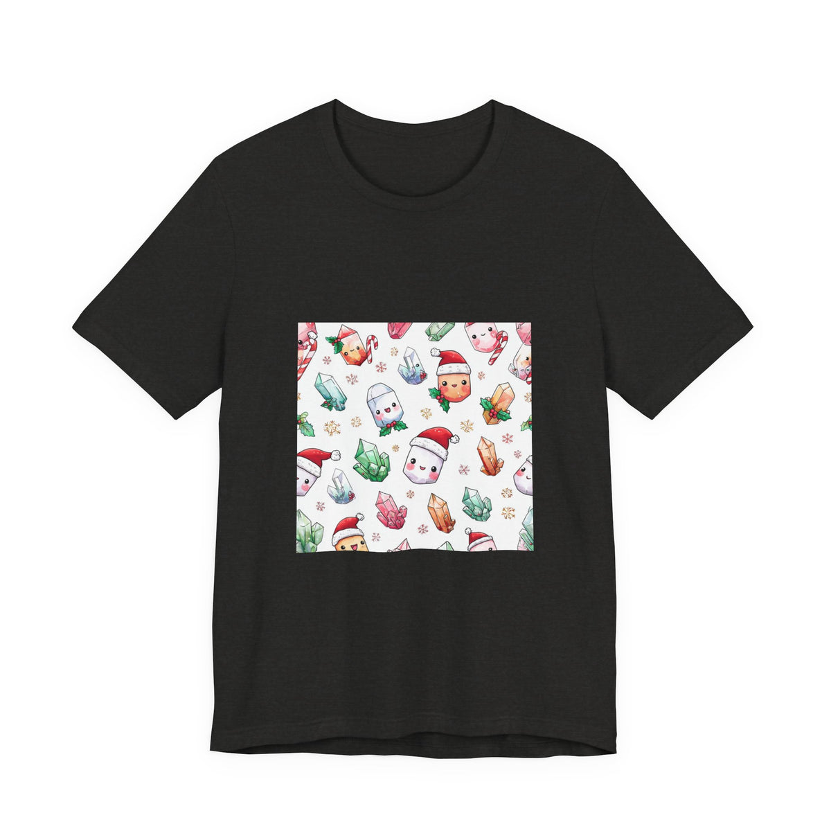 Pastel Christmas Crystal Friends T-Shirt | Dark Neutrals & Reds
