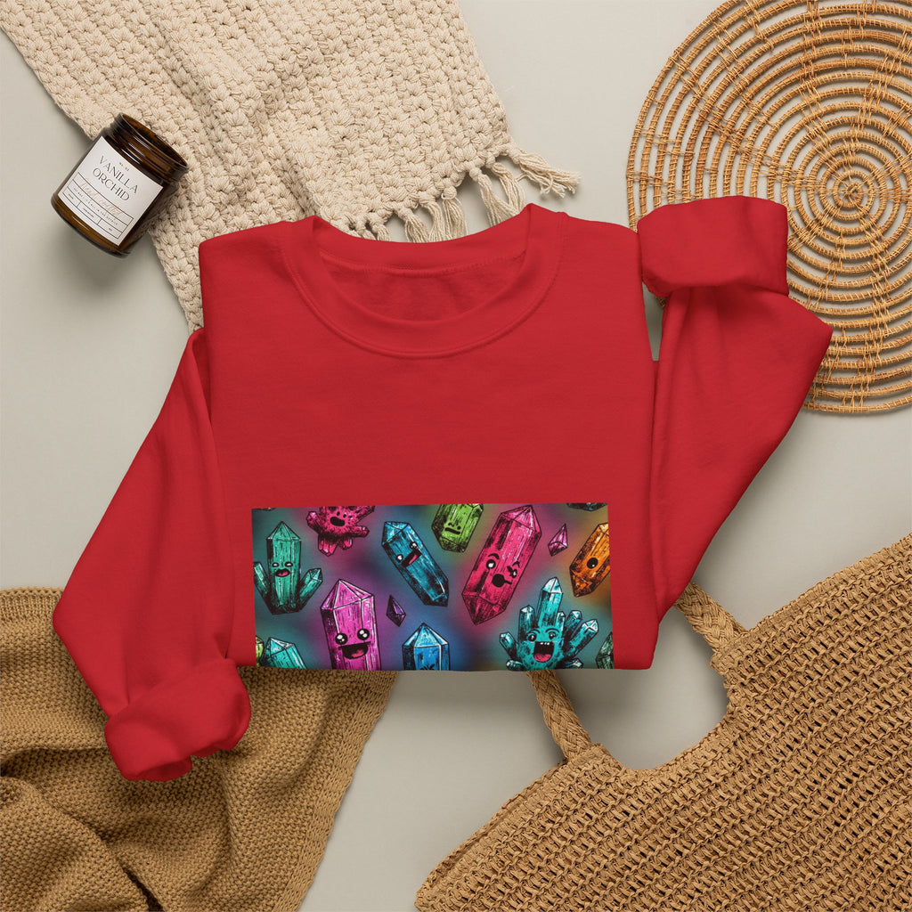 Colorful Crystal Characters Crewneck | Neutrals & Reds