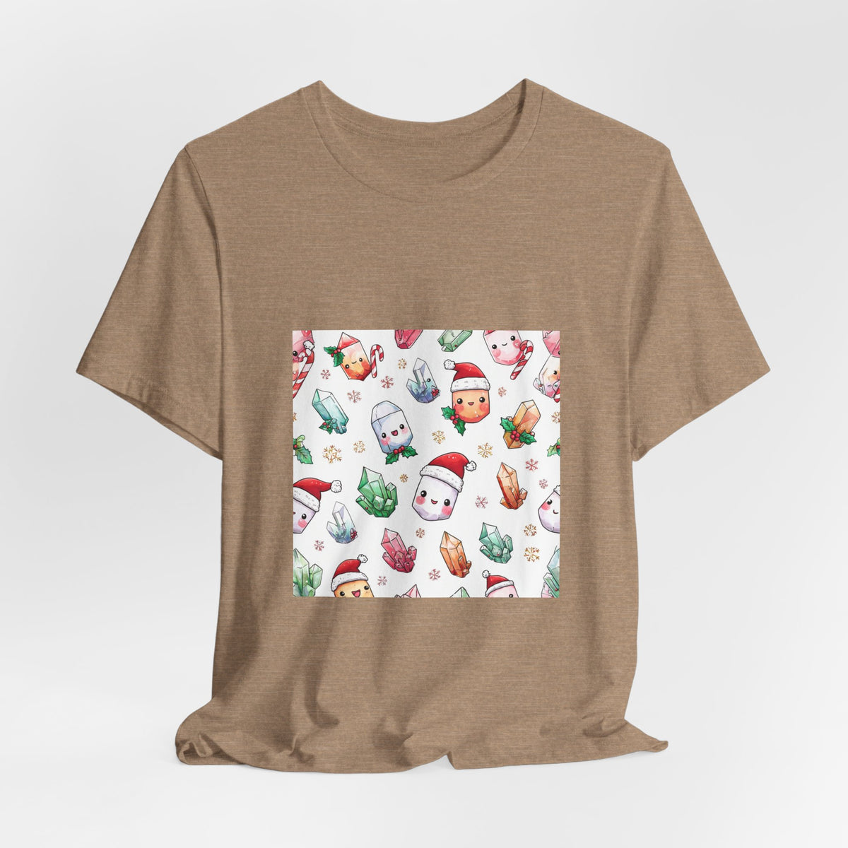 Pastel Christmas Crystal Friends T-Shirt | Sandy Neutrals & Oranges