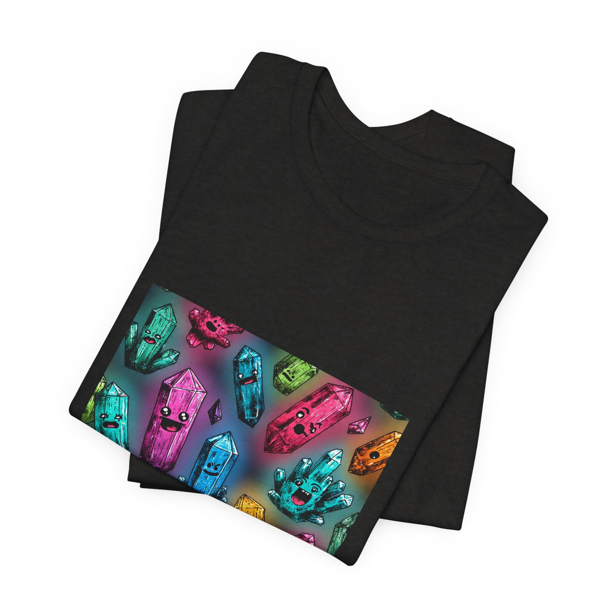 Colorful Crystal Characters T-Shirt | Dark Neutrals & Reds