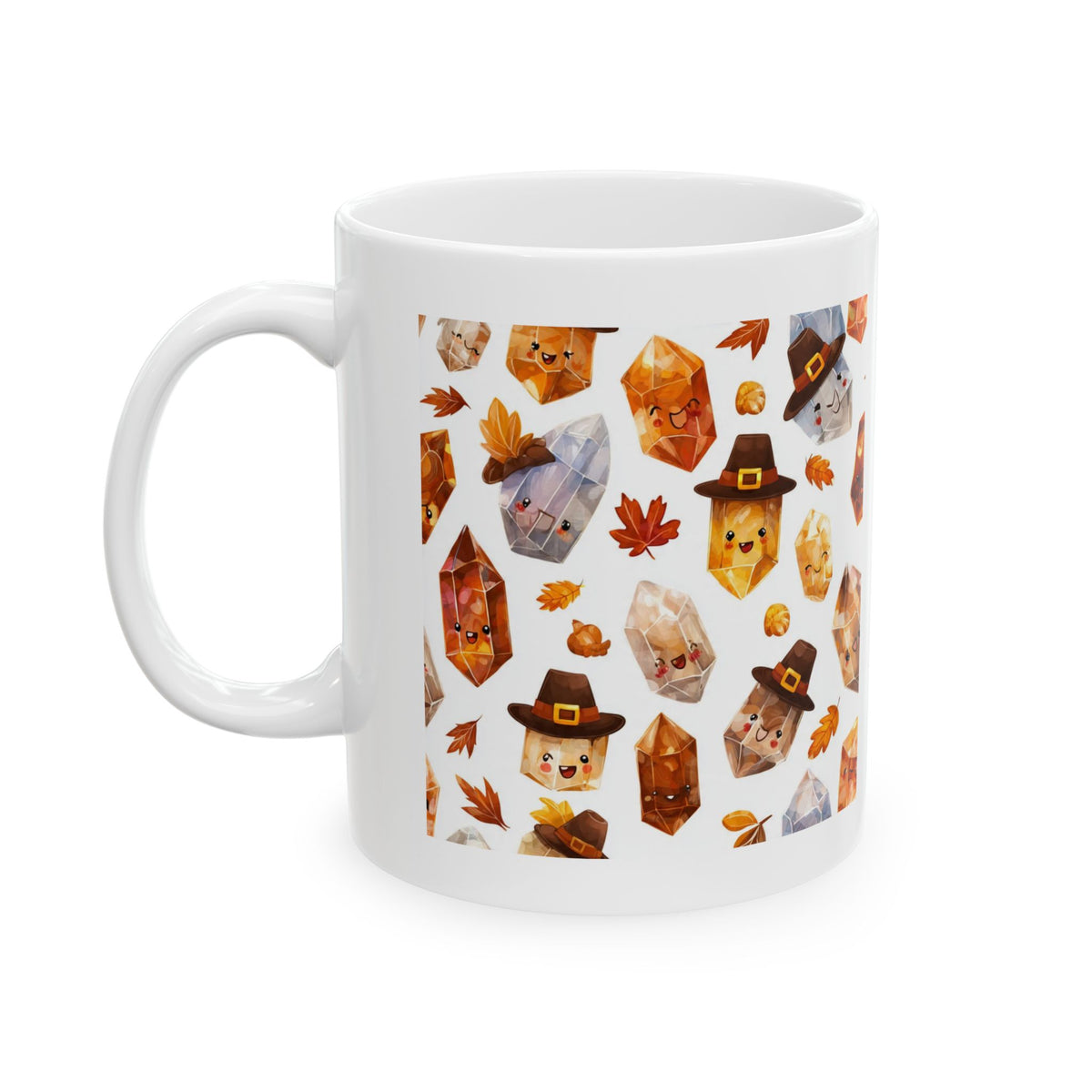 Thanksgiving Crystal Harvest White Mug