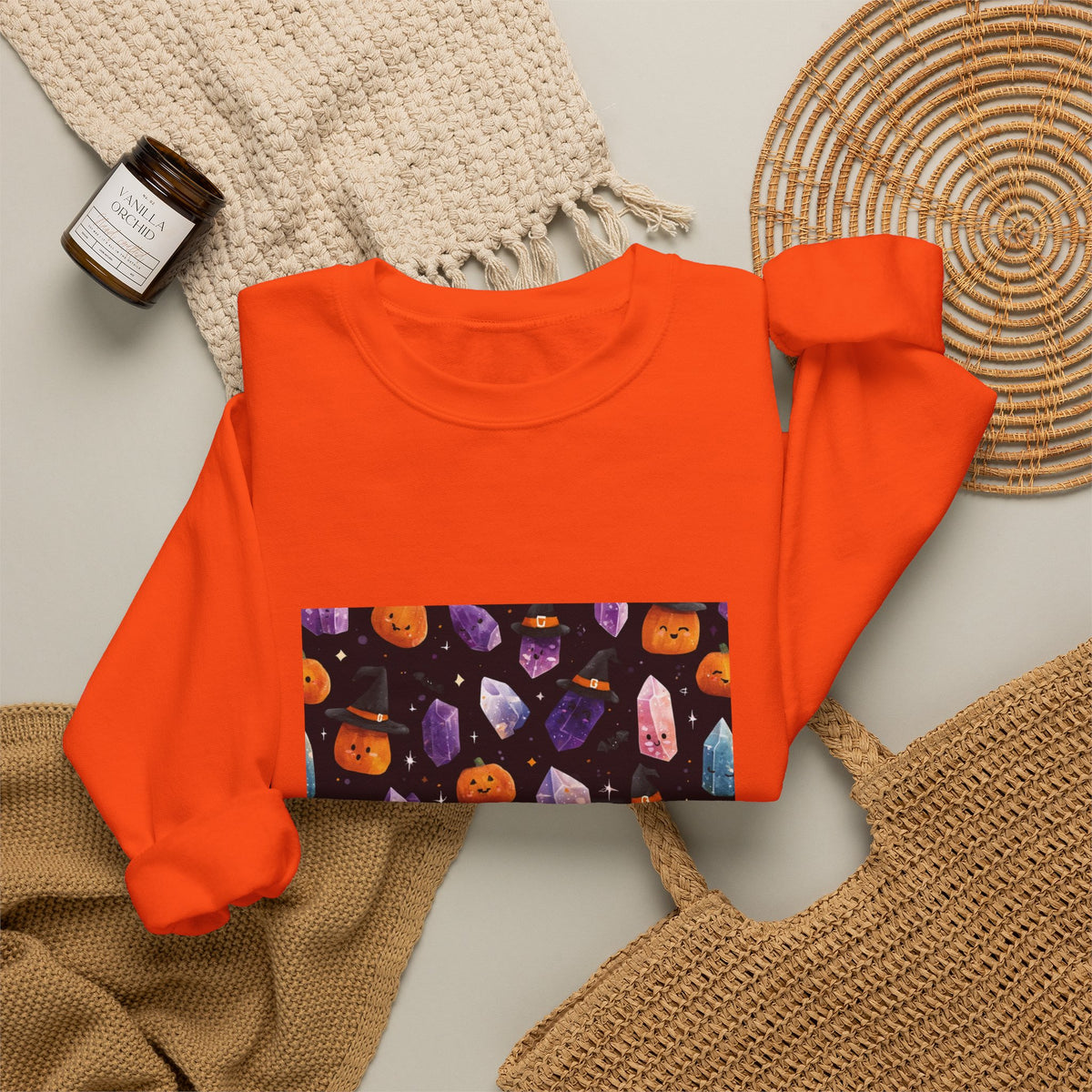 Halloween Crystal Party Crewneck | Earth Tones & Brights