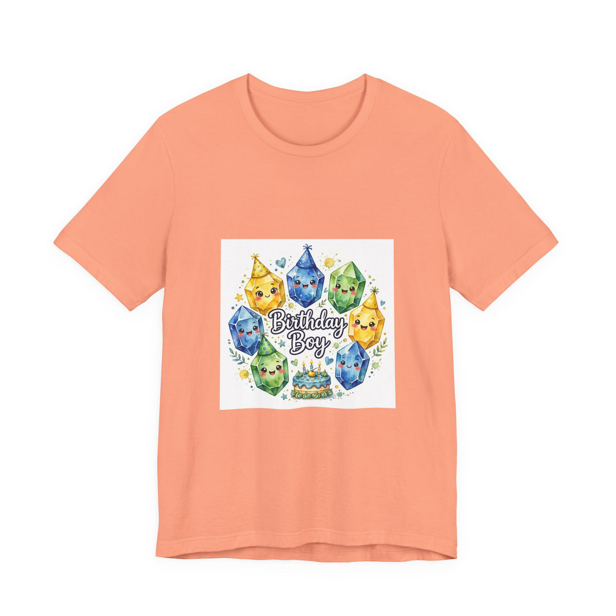 Birthday Boy Crystal Party T-Shirt | Peach & Sunset