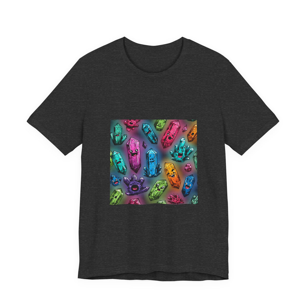 Colorful Crystal Characters T-Shirt | Dark Neutrals & Reds