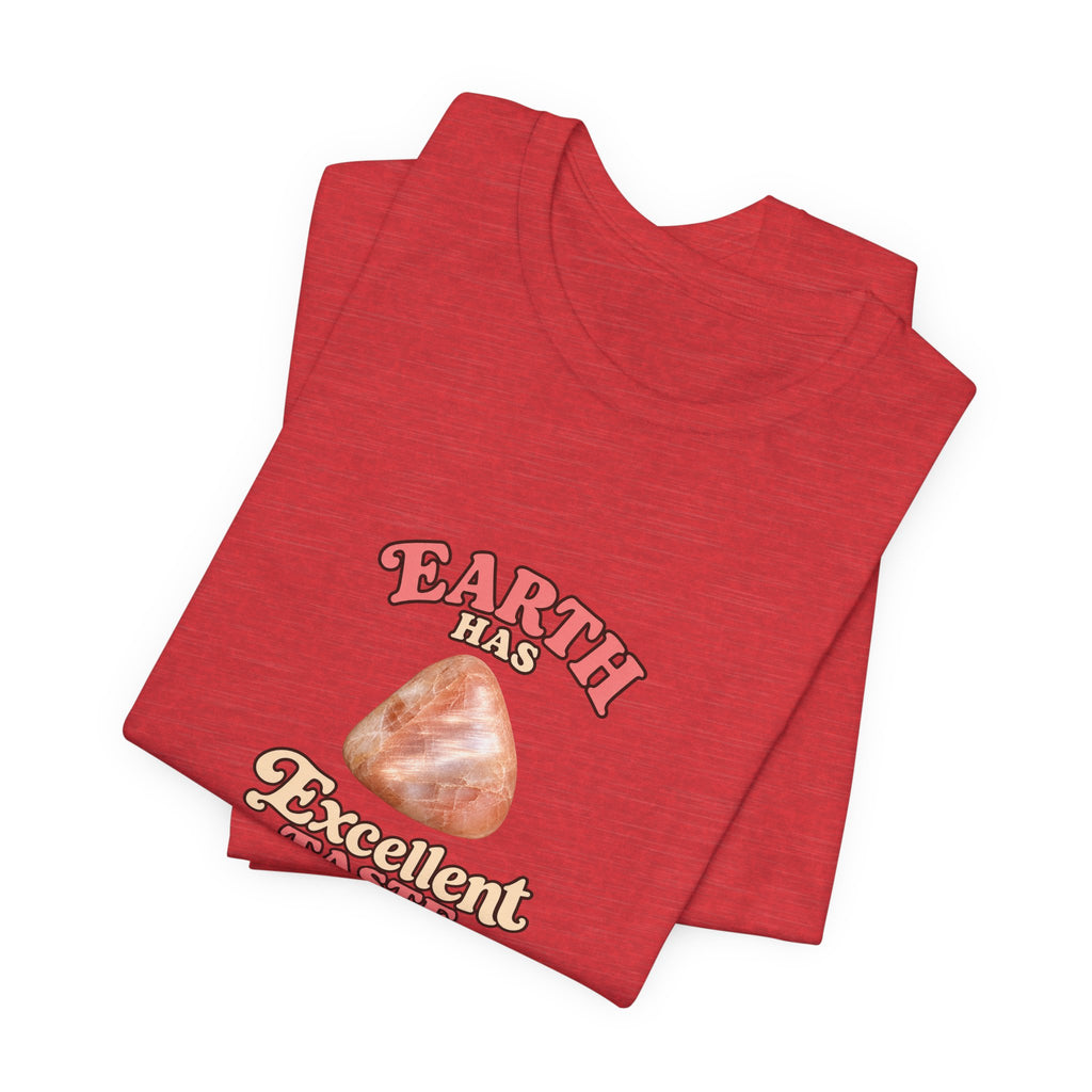 Earth Has Excellent Taste — Peach Moonstone Tee | Dark Neutrals & Reds
