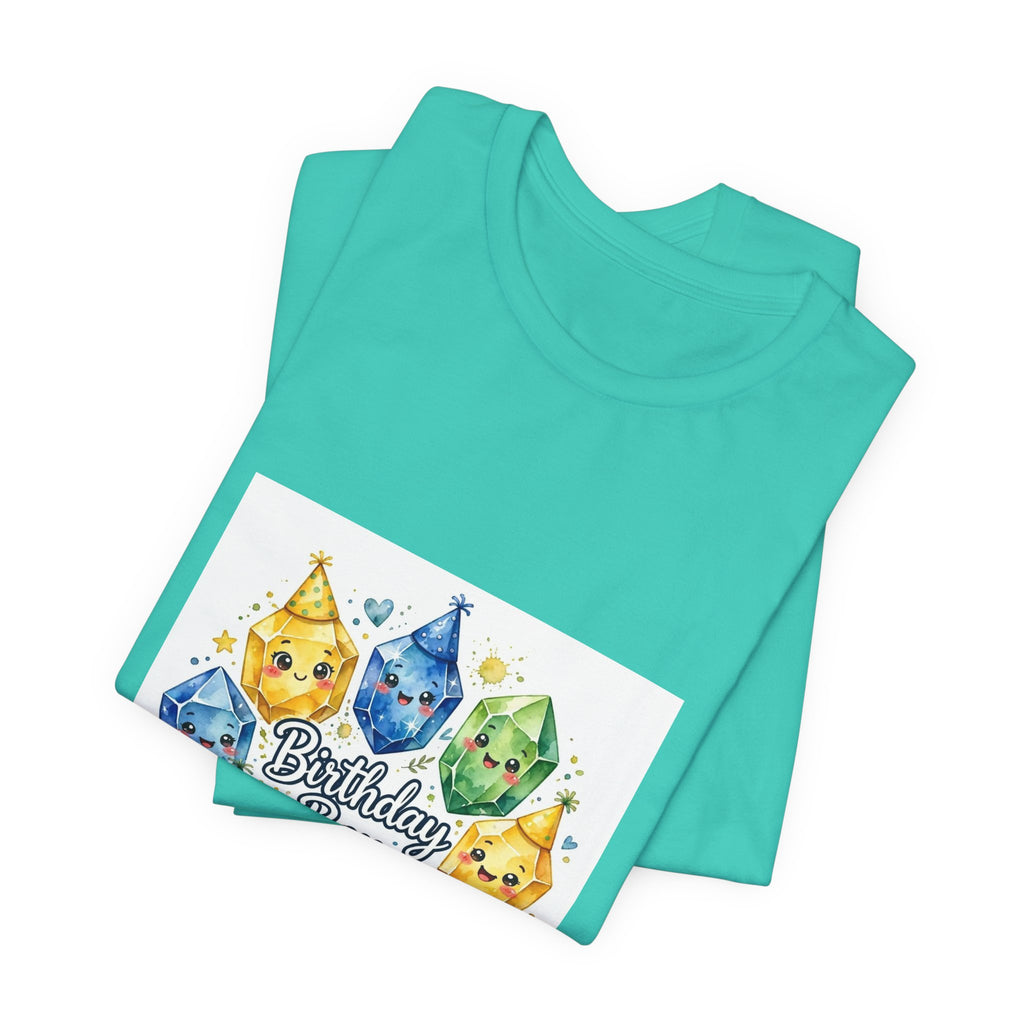 Birthday Boy Crystal Party T-Shirt | Golds, Mints & Teal