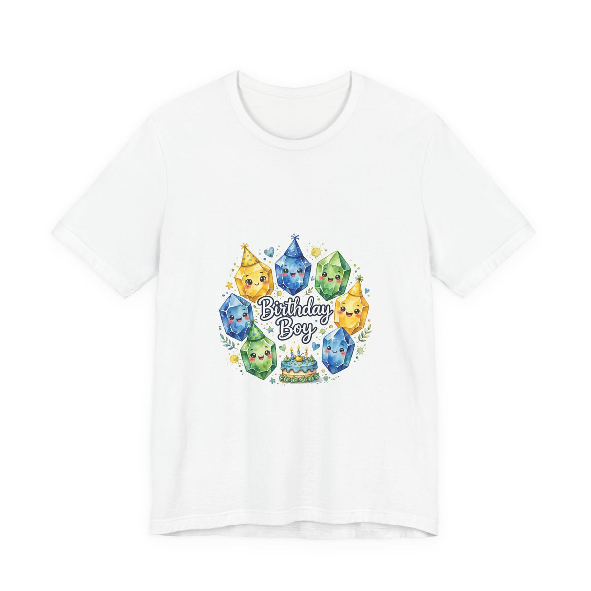 Birthday Boy Crystal Party T-Shirt | Light Neutrals