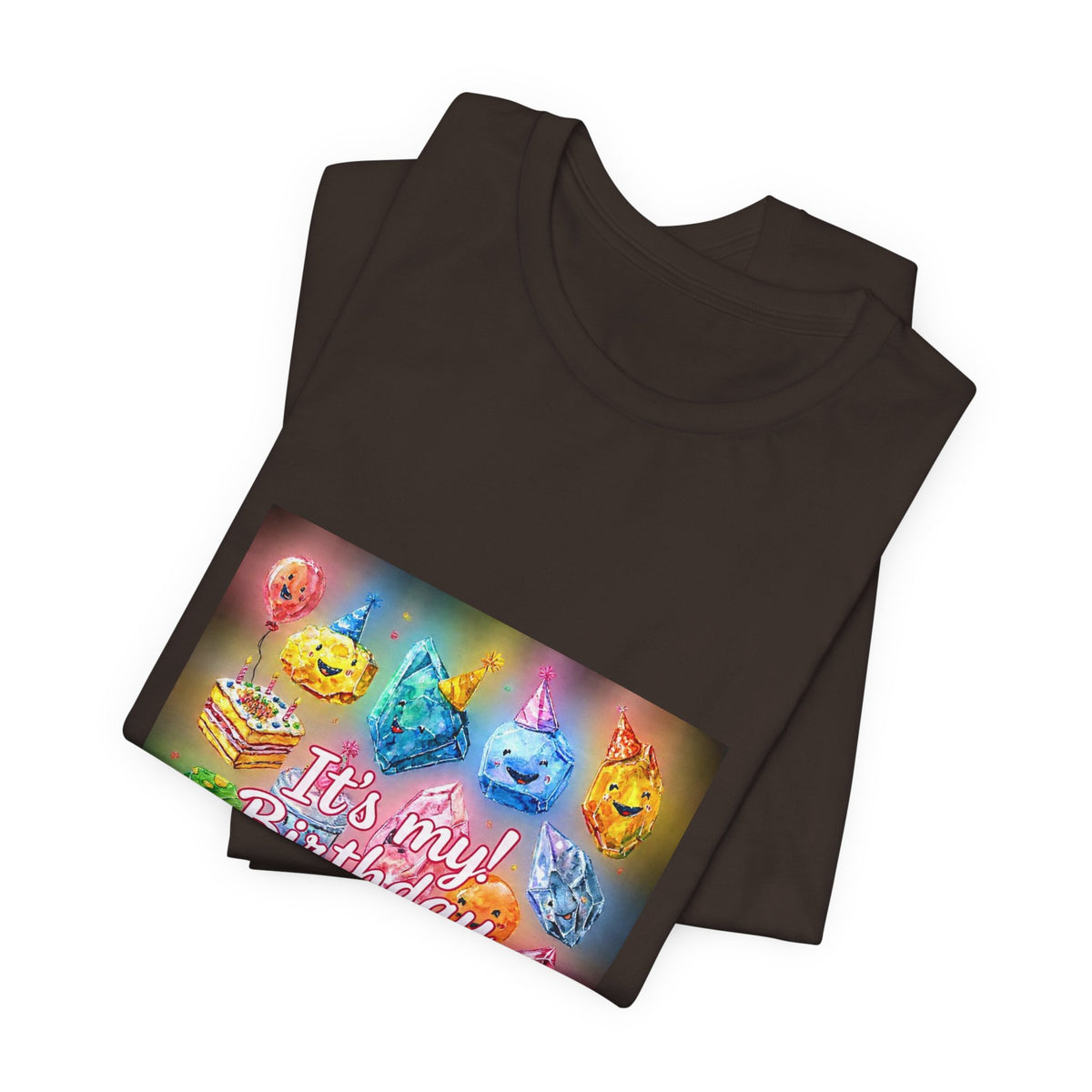 It's My Birthday Crystal Party T-Shirt | Earthy Reds & Browns