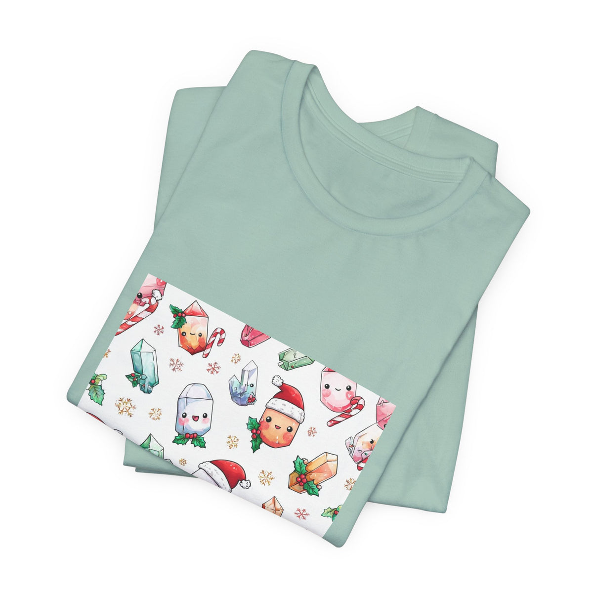Pastel Christmas Crystal Friends T-Shirt | Soft Blues