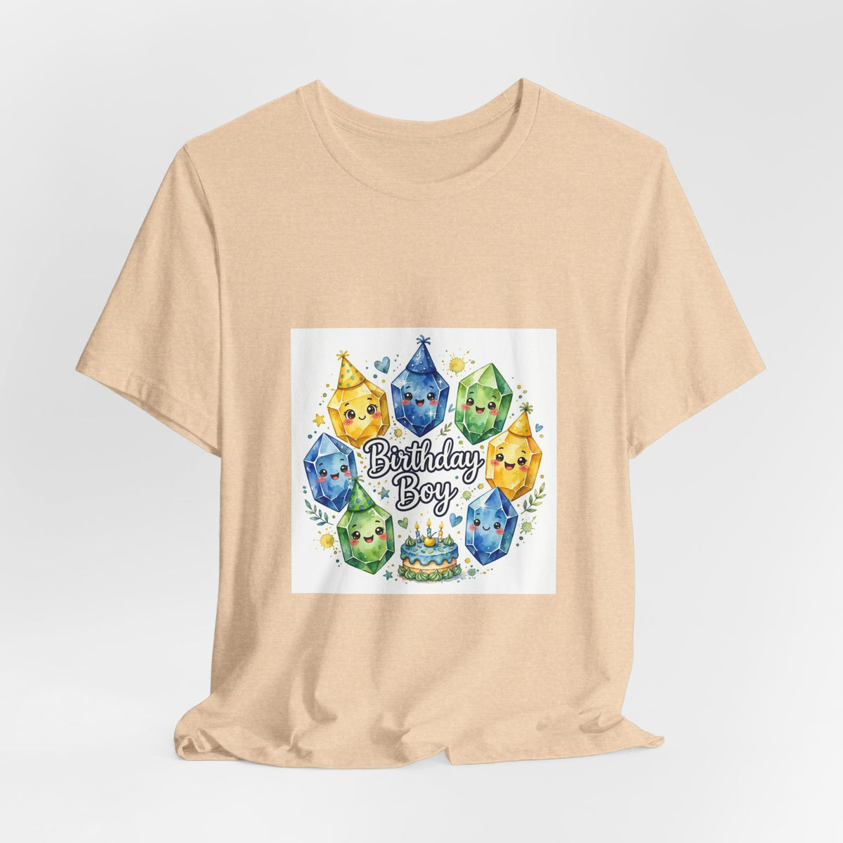 Birthday Boy Crystal Party T-Shirt | Sandy Neutrals & Oranges