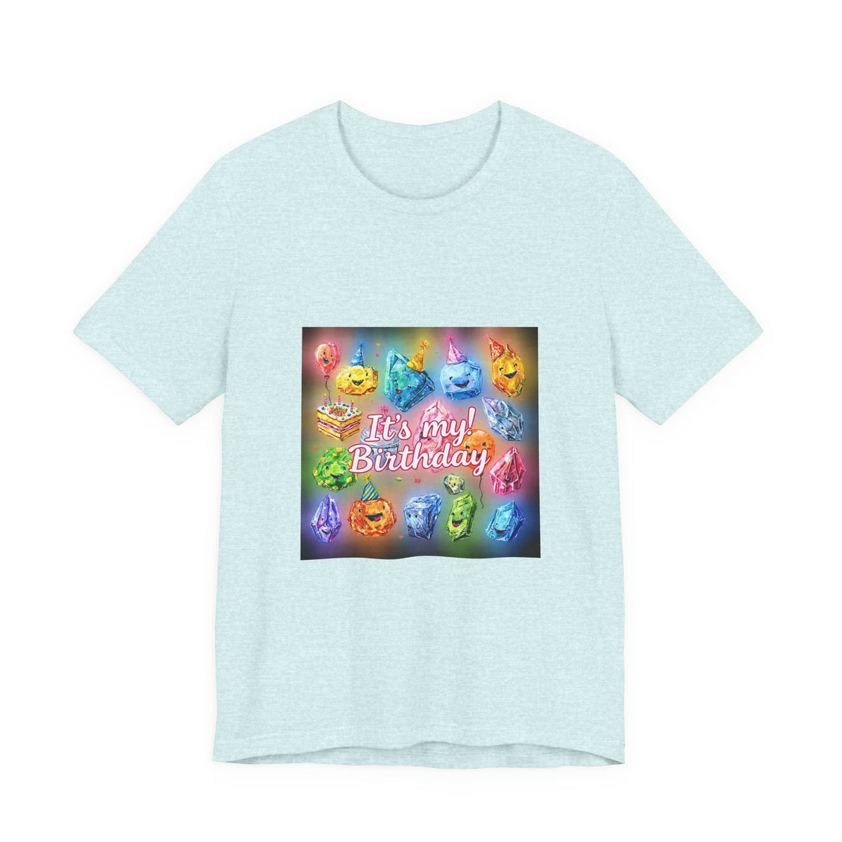 It's My Birthday Crystal Party T-Shirt | Soft Blues