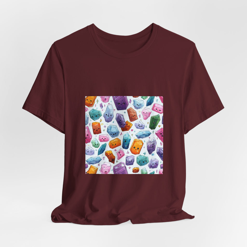 Pastel Crystal Friends T-Shirt | Earthy Reds & Browns