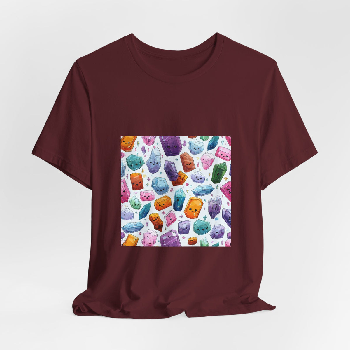 Pastel Crystal Friends T-Shirt | Earthy Reds & Browns
