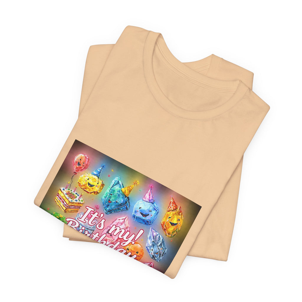 It's My Birthday Crystal Party T-Shirt | Sandy Neutrals & Oranges