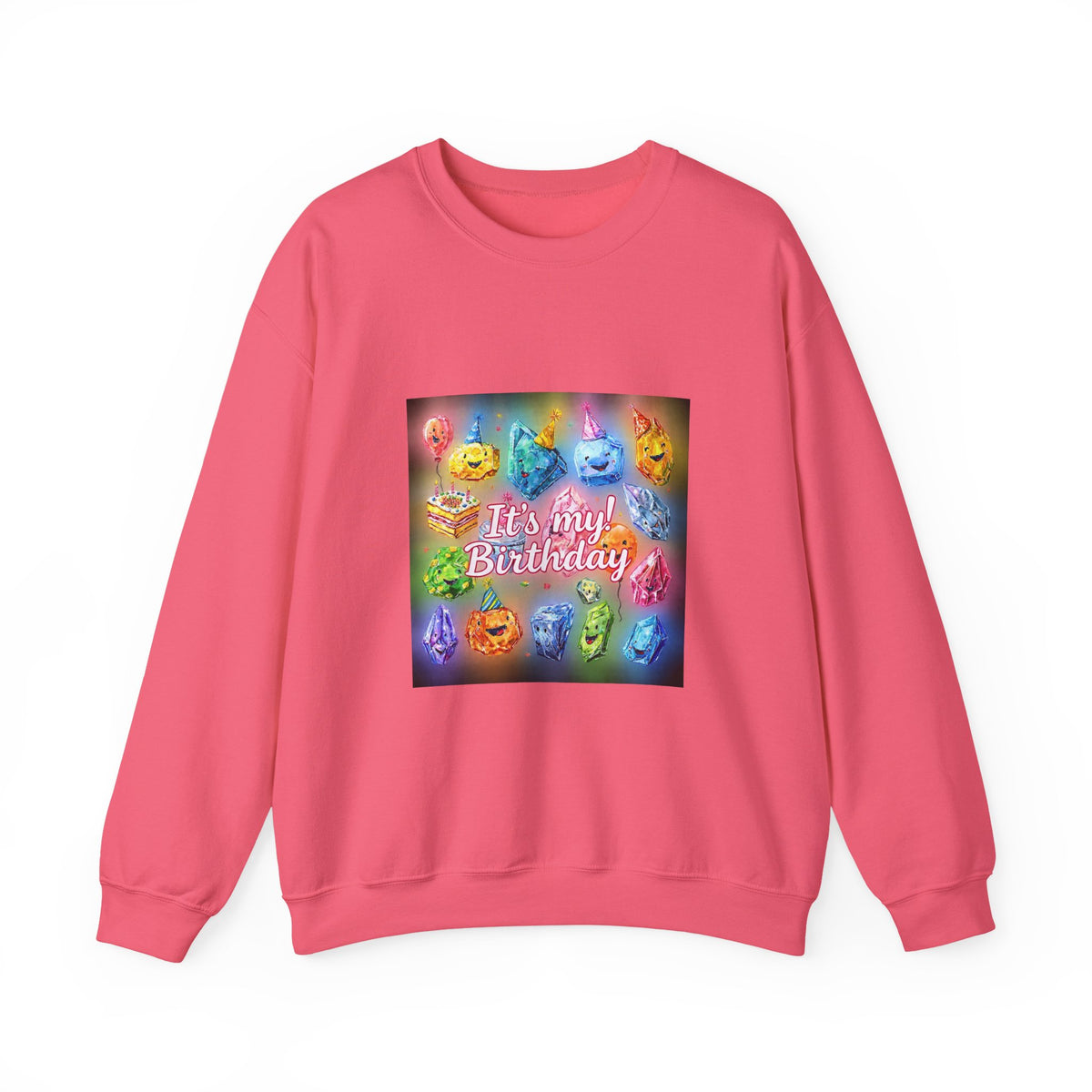 It's My Birthday Crystal Party Crewneck | Blues, Purples & Pinks