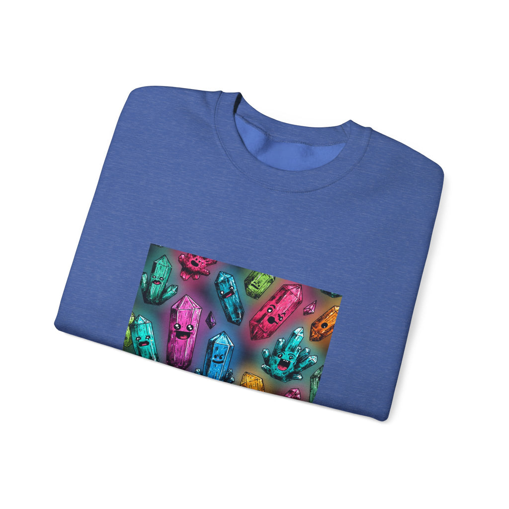 Colorful Crystal Characters Crewneck | Blues, Purples & Pinks