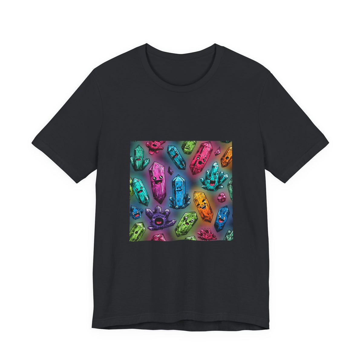 Colorful Crystal Characters T-Shirt | Dark Neutrals & Reds