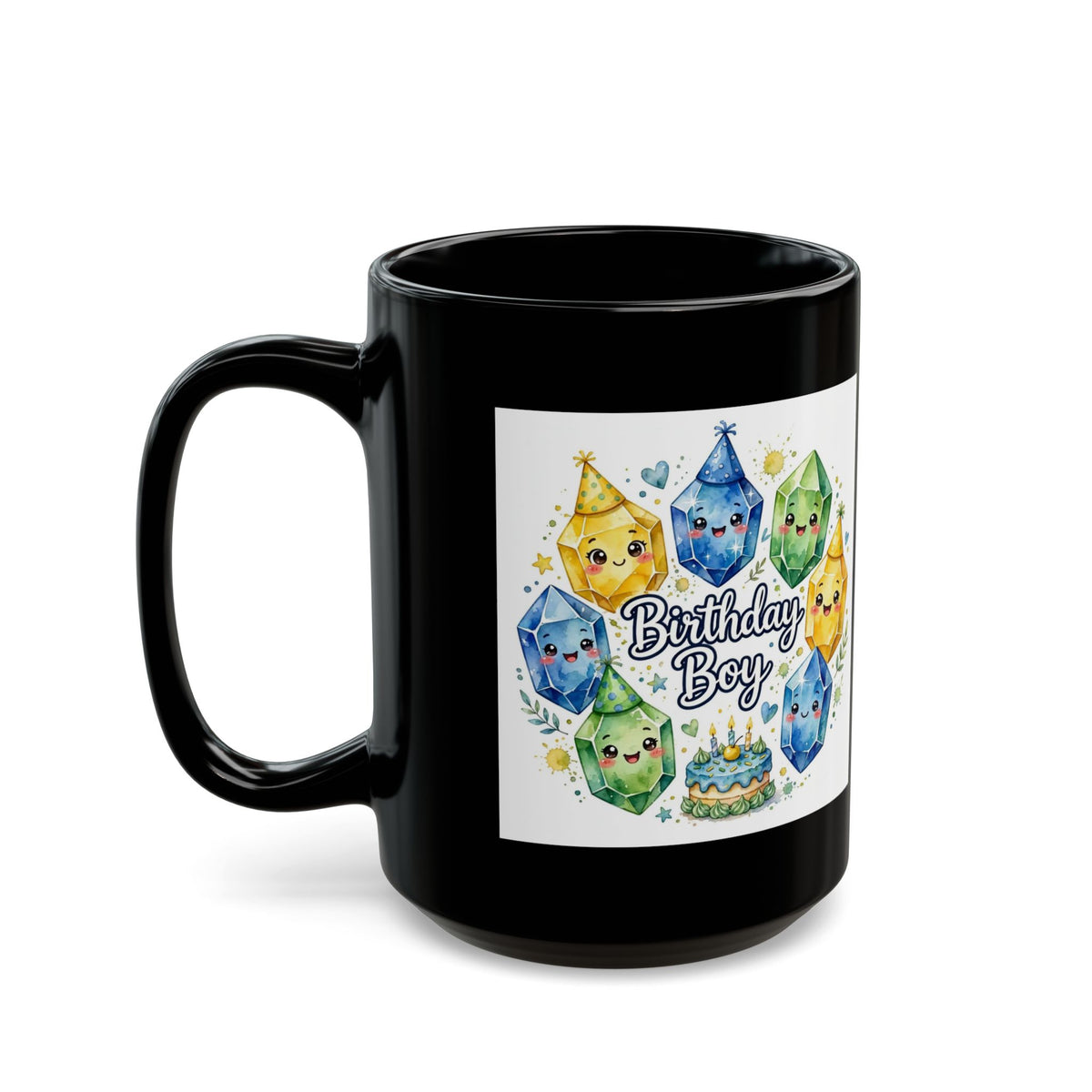 Birthday Boy Crystal Party Black Mug
