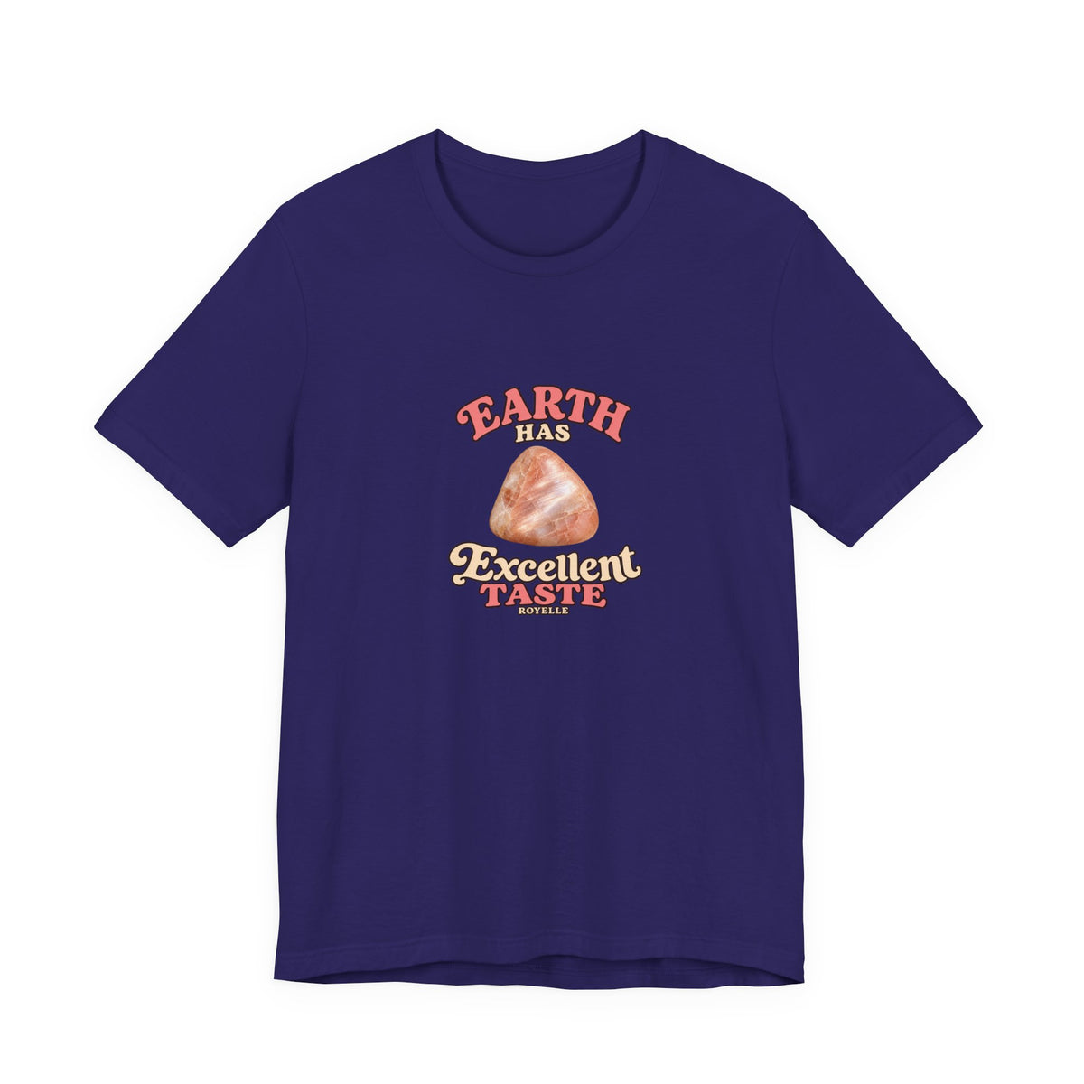 Earth Has Excellent Taste — Peach Moonstone Tee | Royal, Navy & Purple