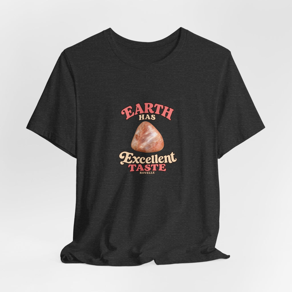 Earth Has Excellent Taste — Peach Moonstone Tee | Dark Neutrals & Reds